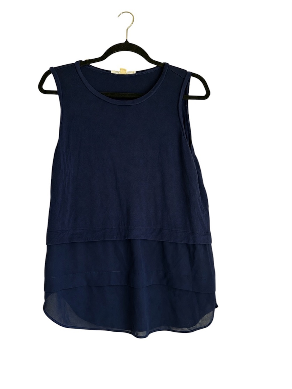 Michael Kors Navy Layered Sleeveless Tank Top